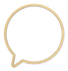 Obraz premium Kraft Paper Speech Bubble Frame - Large Circle Outline PNG