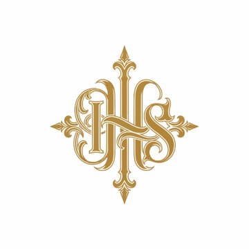 Elegant Monogram HS Ornaments Decorative Symbol.