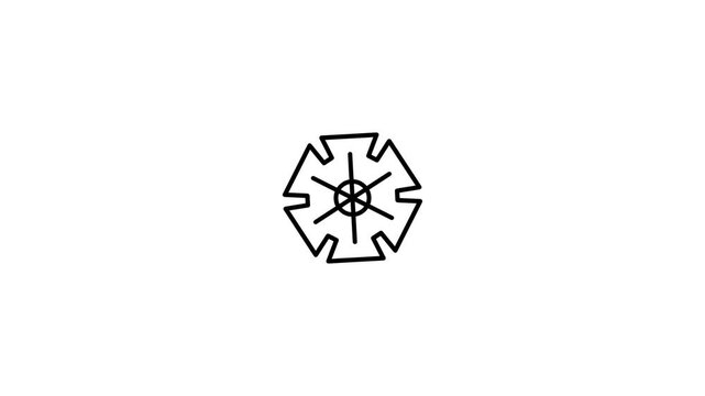 Symmetrical Geometric Line Art Logo Symbol on White