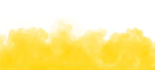 Bright yellow smoke swirling in a soft cloud formation captured as a high quality artistic photo on transparent background © Basit