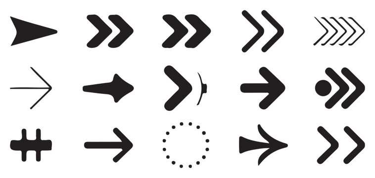 Circular and curved arrow icons for process and flow design  Vector Illustration Eps 10