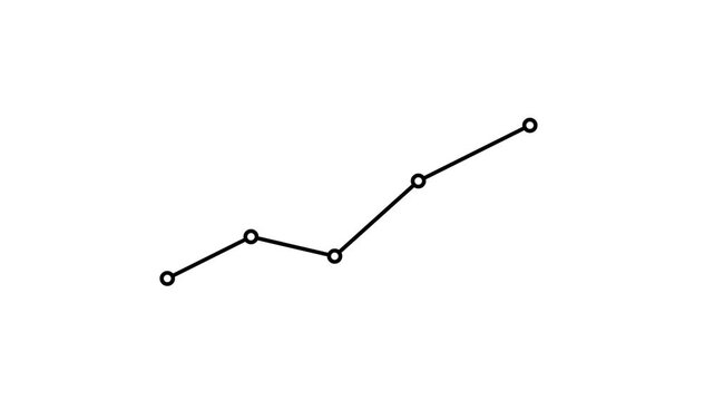Minimalist Black and White Line Graph Showing Positive Upward Business Growth and Data Trends
