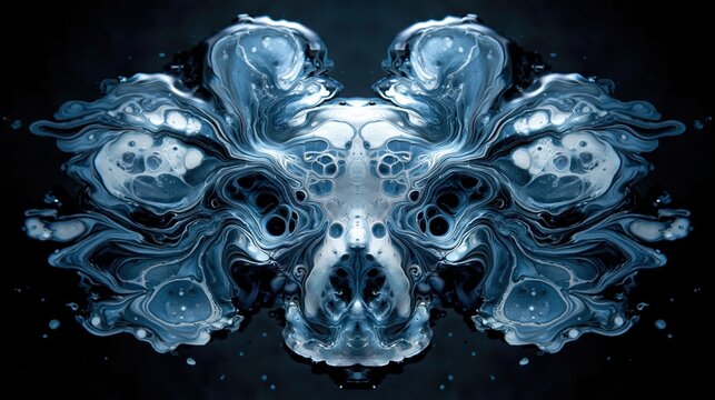 Abstract Blue Swirls with Intricate Patterns