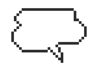 Obraz premium Speech Bubble Pixel Outline Retro Style