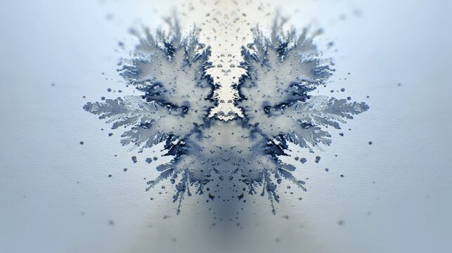 Abstract Blue Watercolor Rorschach Inkblot Design