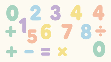 Fototapeta premium Colorful mathematical symbols and numbers.