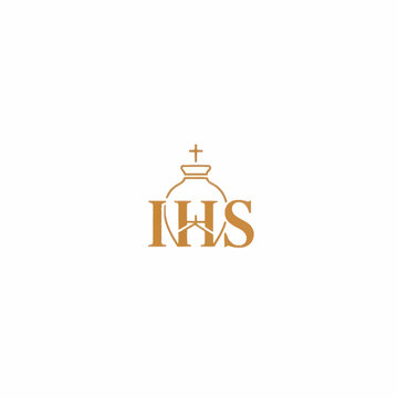 Sacred Heart IHS Monogram Symbol Religious Iconography.