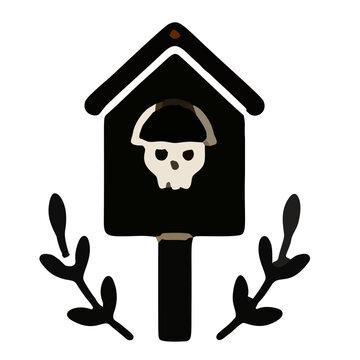 Halloween spooky rumah burung hantu for Halloween party and Halloween rumah burung hantu icon for Halloween spooky celebration for scary Halloween rumah burung hantu and spooky Halloween icon element.