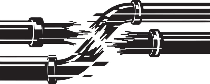 Broken pencils, fractured stationery, shattered writing utensils, black vector icons
