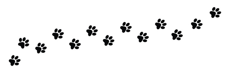 Paw print foot trail vector set featuring dog and cat paw prints for pet tracking and animal path illustration design © MASUD NUR