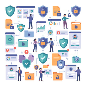 Cybersecurity Protected Data Shield Main Subject In Business Context.