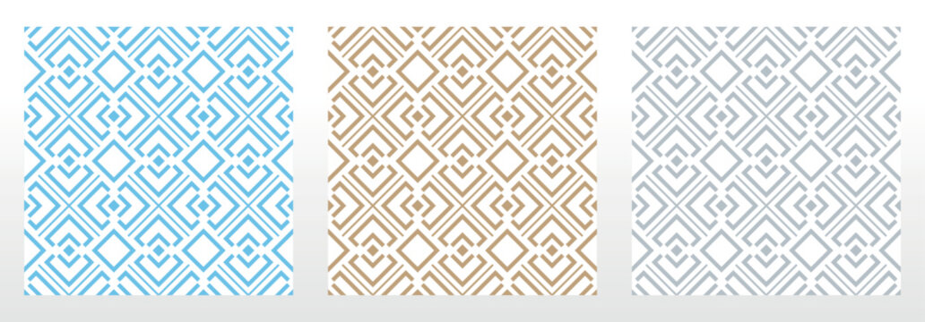 Set of abstract geometric patterns. Seamless vector backgrounds. Colored ornaments Graphic modern patterns Simple lattice graphic design