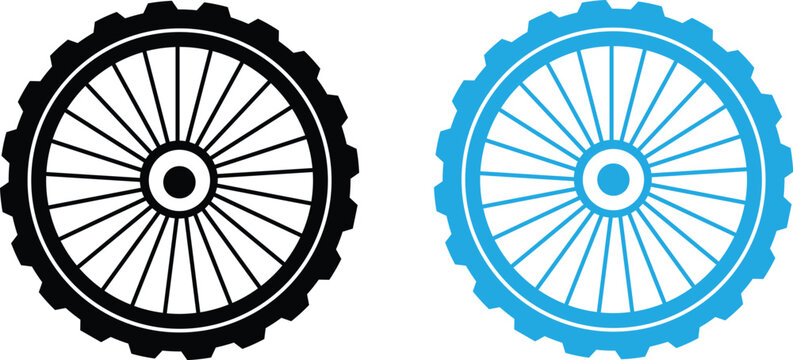 Two bicycle wheels with different rim designs side by side