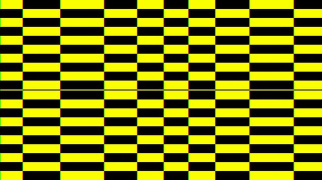 Black Yellow Checkerboard Optical Illusion Loop Background