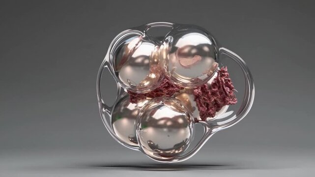 Modern abstract metallic sculpture design concept for contemporary art display