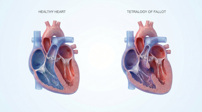 Tetralogy of Fallot vs Healthy Heart Anatomy