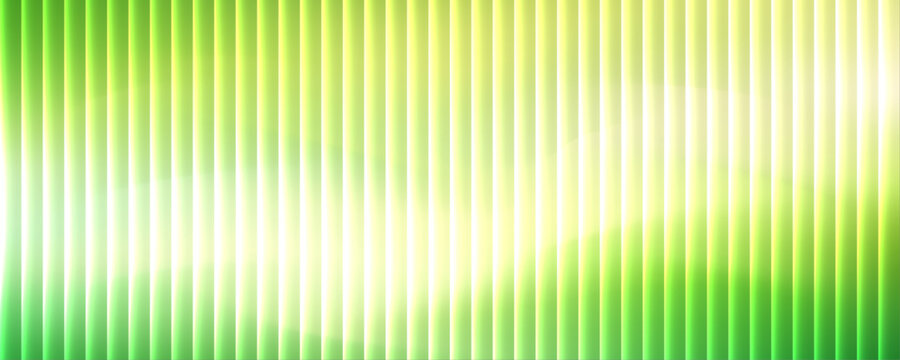 Modern glasses float inside glowing green neon vector composition with layered gradient effects. Shiny glass surfaces reflect abstract colorful waves the background. Elegant motion adds futuristic 