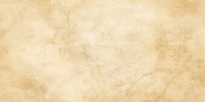 A blank sheet of aged parchment paper with a stained brown grunge texture and sepia tones creates a vintage antique background for a retro design