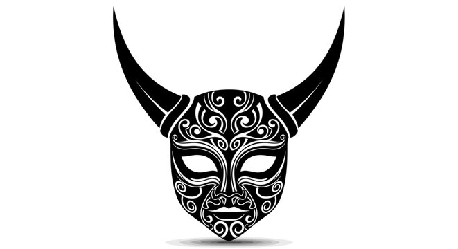Decorative Devil Horned Mask Design.