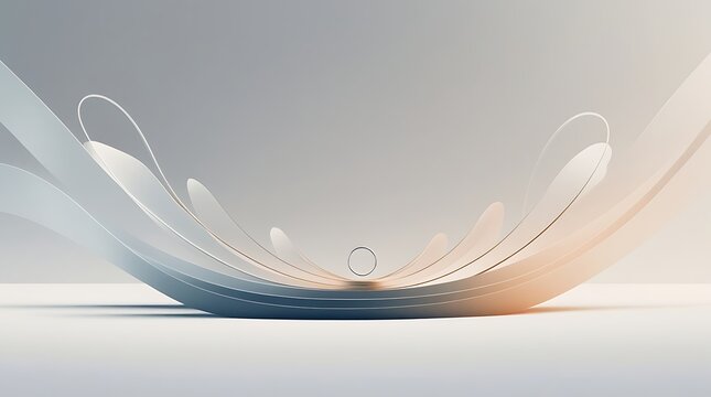 Abstract flowing white and blue curves with soft lighting, representing fluidity and motion.
