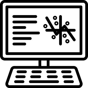 PCR test results on screen. DNA research. Laboratory research results. Thin line icon. 