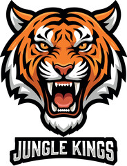 Fototapeta premium Jungle Tiger Mascot Logo with Fierce Roar