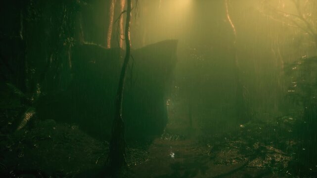 Cabin Rain In Forest 02