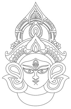 printable Ornamental Devi Durga Ma Shakti Jagdamba Artwork Illustration