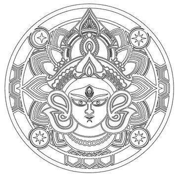 Printable Shakti Mandala Artwork illustration