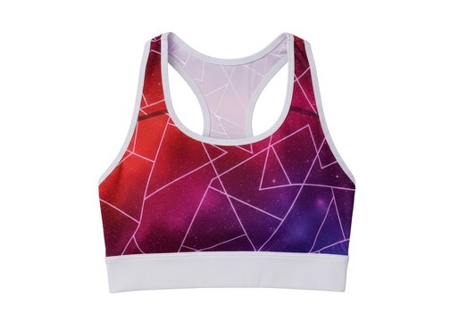 Geometric gradient sport bra with crisscross straps
