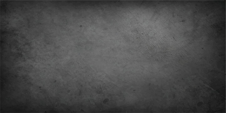 A dark aged metal backdrop featuring a dirty grunge texture on a rough vintage concrete surface with old gray stone patterns and a black weathered paper design