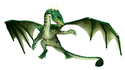 Fototapeta premium 3D Rendering Fairy Tale Dragon on White