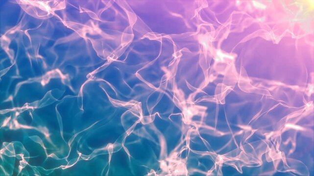 Vibrant blue and pink abstract plasma background with luminous smoke trails, neural forms, and futuristic energy flow.