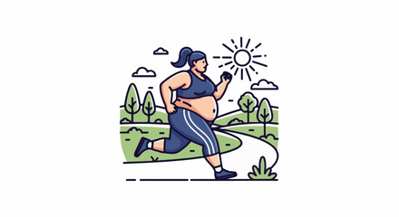 Fototapeta premium Person running outdoors on a sunny day