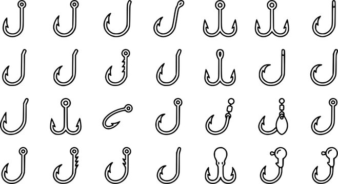 Fishing hook icon - vector.