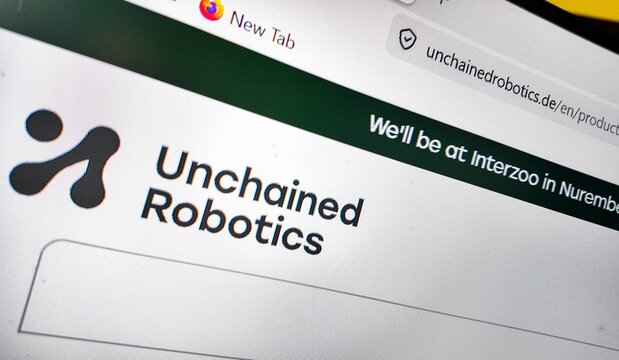  a computer screen with unchained robotics website displayed