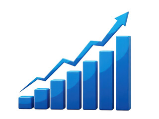 Obraz premium Growing bar chart with upward trend