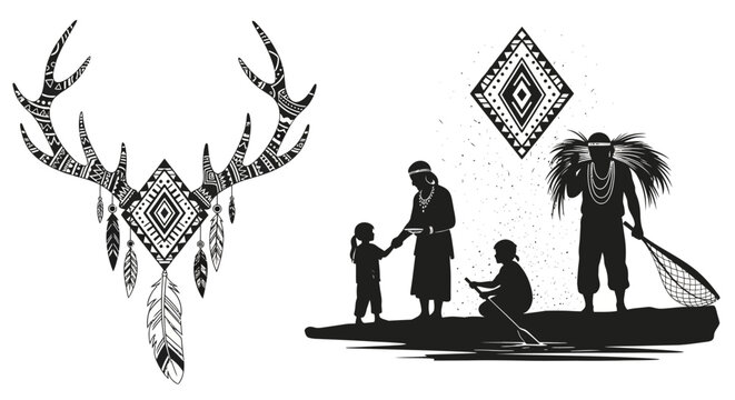 Family on a boat with dreamcatcher.
