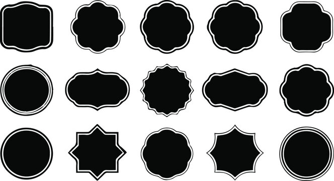 label decorative frame shapes vector badge silhouettes for logos