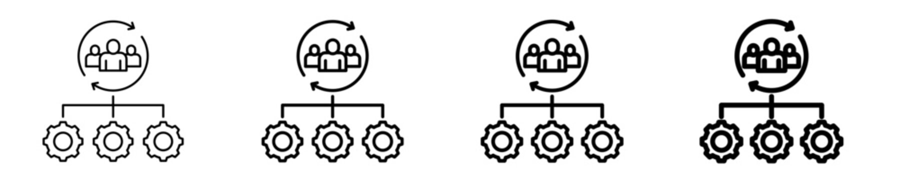 Team Structure Icon Set Different Style Collection