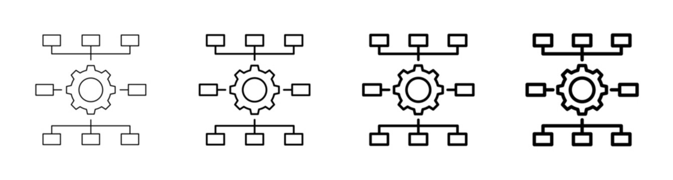 Business Model Structure and Framework Line Art Icon Vector Illustration Editable