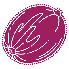 Naklejka premium Abstract Maroon Oval Design with White Swirls and Dotted Border Modern Art Element