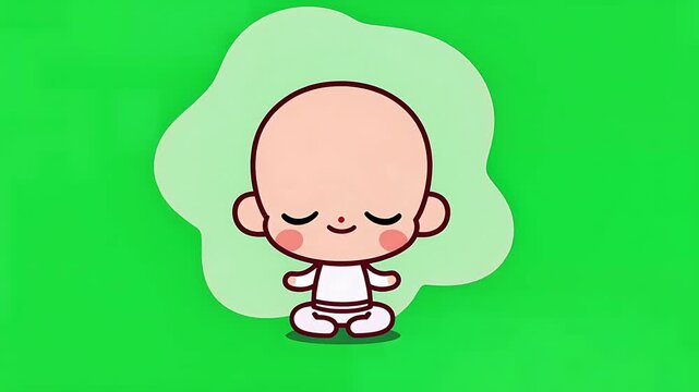 Cute Baby Praying Cartoon Illustration