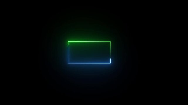 Abstract background with 2- neon lights color in border rectangle shape