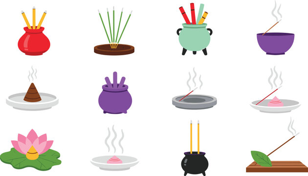 Aromatic Incense Holder Set with Various Incense Sticks, Cones, Lotus, and Essential Oil Burners