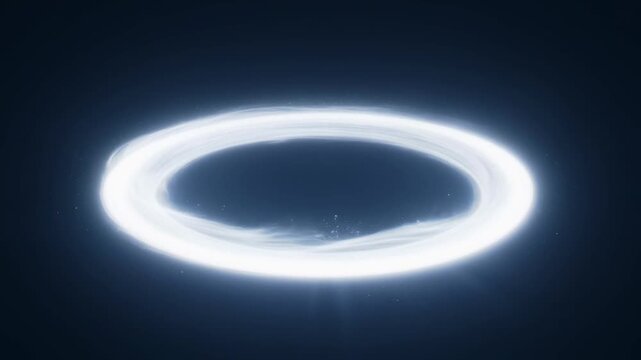 Luminous energy ring forming a cosmic shockwave on a dark background creating a supernatural portal or singularity event