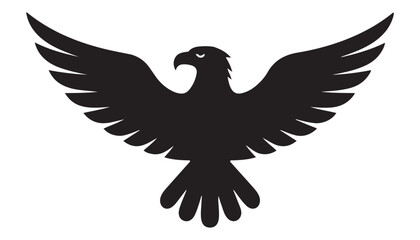 Fototapeta premium Silhouette of an eagle with outstretched wings silhouette predator strength wildlife heraldry majestic graceful illustration minimalist