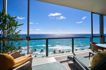 Fototapeta premium Minimalist Ocean View with Quiet Mind