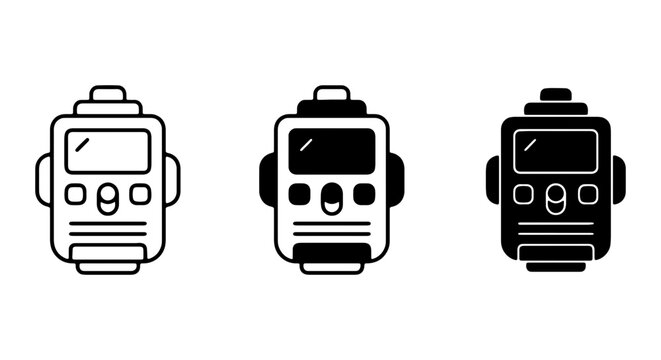 Robot Icons, Futuristic Android Symbols, AI Bot Vector Graphics, Technology and Automation Concepts