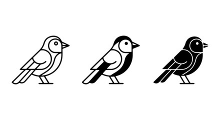 Charming Bird Icons Set, Simple Vector Graphics for Nature and Wildlife Designs © TAMIM